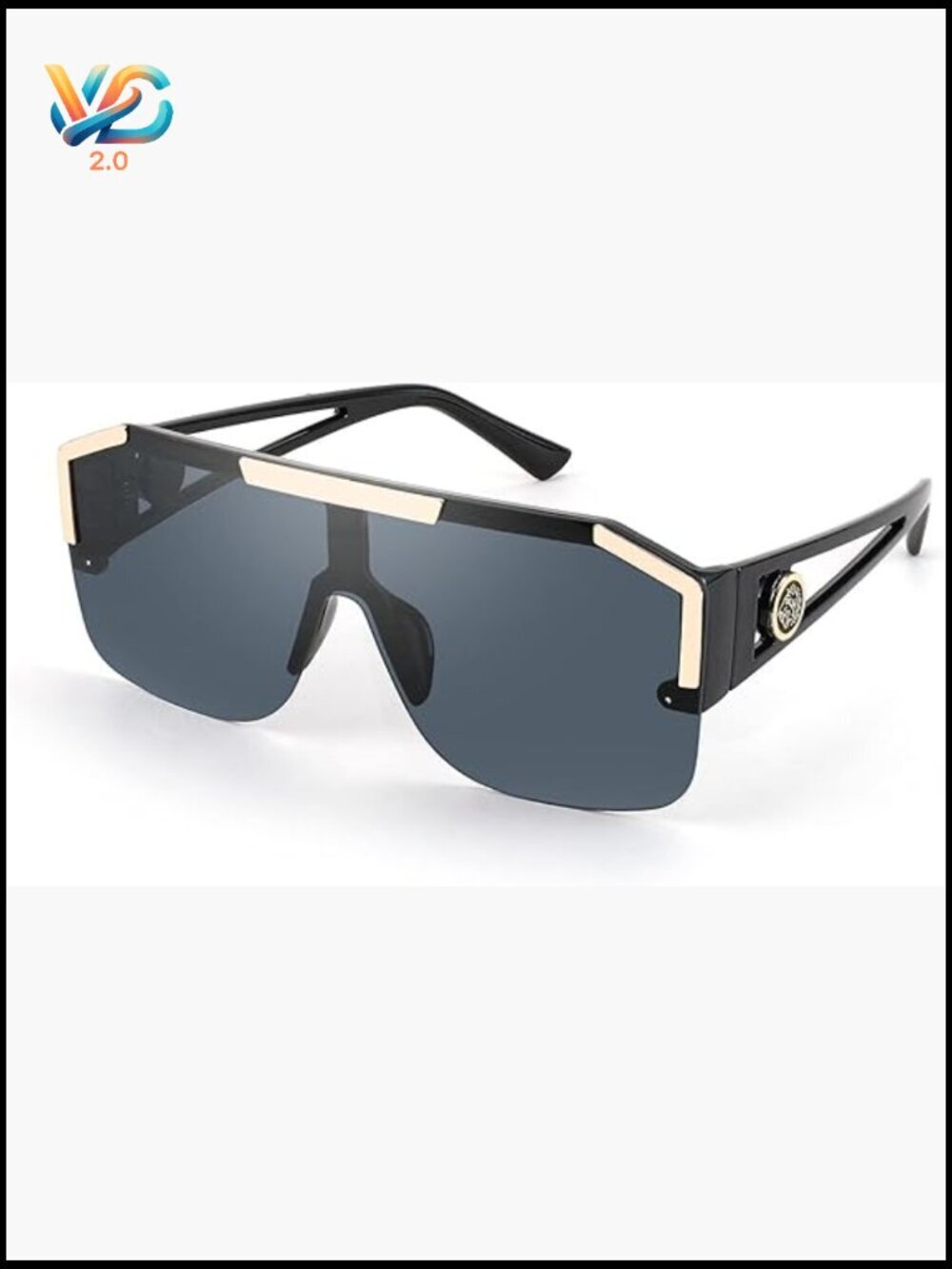 Square Oversized Flat Top Shield Sunglasses Unisex Retro Futuristic UV400